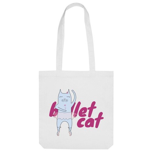 Сумка шоппер Us Basic, белый сумка кошка баллерина фиолетовый