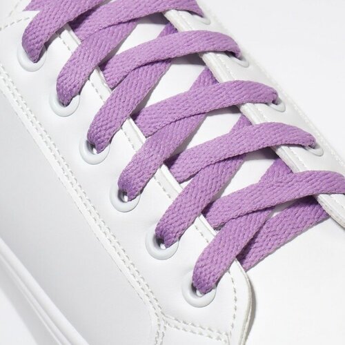 Шнурки для обуви, пара, плоские, 8 мм, 120 см, цвет лавандовый, 4 штуки