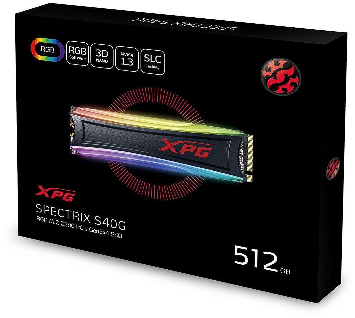 SSD накопитель A-DATA S40G RGB 1ТБ, M.2 2280, PCI-E x4, NVMe - фото №6