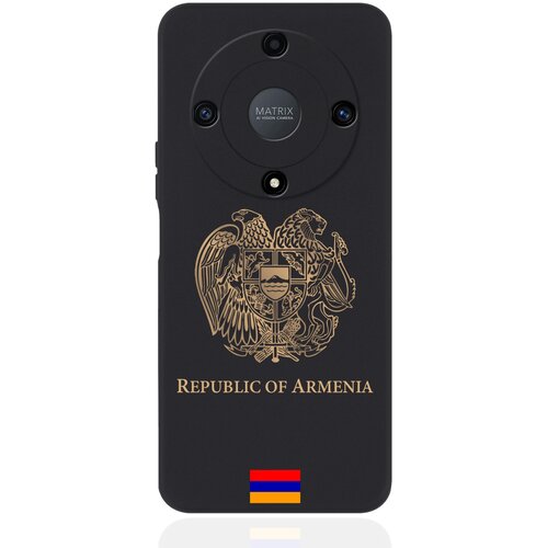 Черный силиконовый чехол SignumCase для Honor X9a Золотой Герб Армении черный силиконовый чехол signumcase для honor 90 lite золотой герб армении