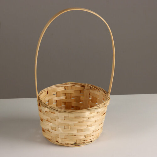 Корзина плетеная D16х10хH32см натуральный бамбук 580₽