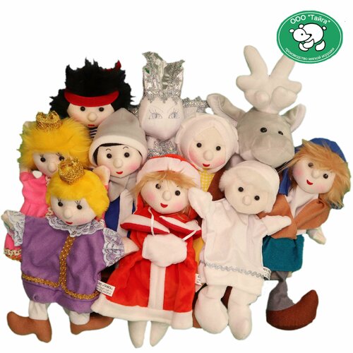 Детский кукольный театр на руку по сказке Снежная королева, 10 кукол-перчаток (Тайга) тайга тайга домашний кукольный перчаточный театр морозко 4007 t