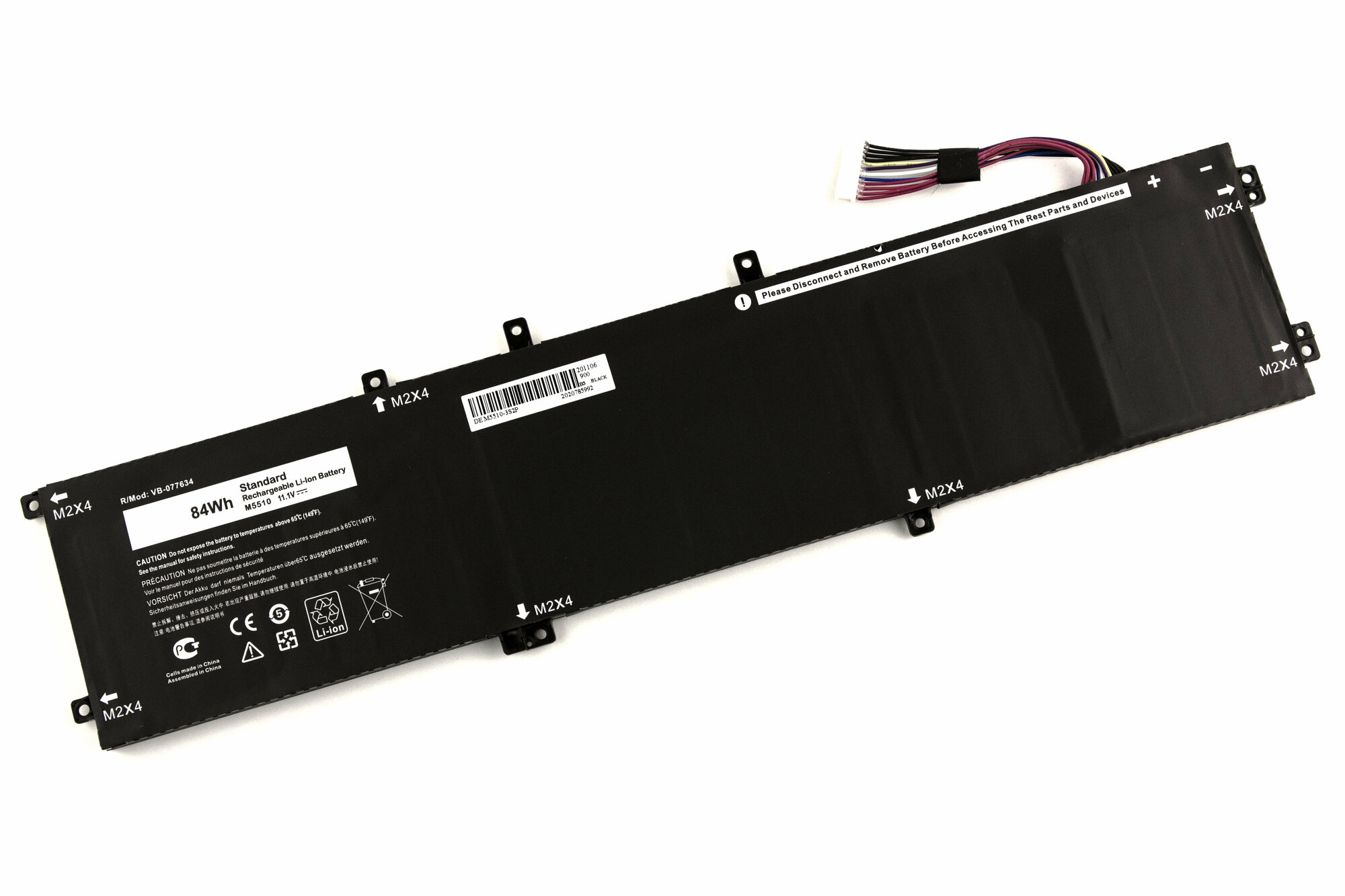 Аккумулятор для Dell XPS 15-9550 (11.4V 5200mAh) p/n: 4GVGH 01P6KD 1P6KD