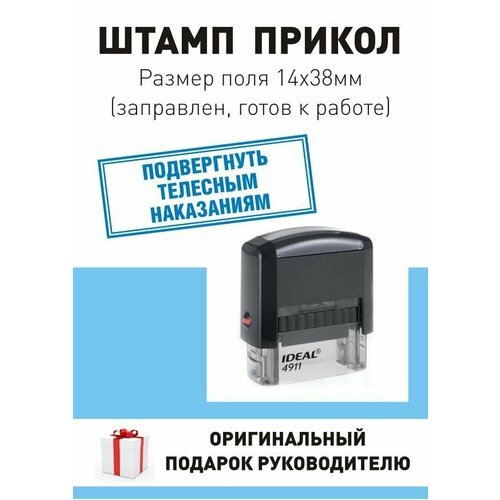 Штамп-прикол "Подвергнуть телесным наказаниям", поле 14*38 мм, готова к использованию