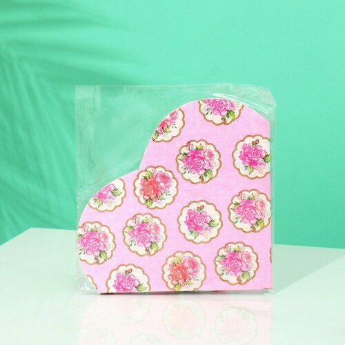 Салфетка Сердце 12штуп Цветы 478₽