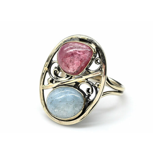 Комплект бижутерии Радуга Камня: кольцо, кристалл, размер кольца 18.5, мультиколор