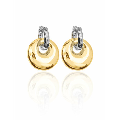 Серьги конго Greenbird Серьги GRBD, размер 15 мм, серебряный, золотой