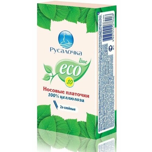 Русалочка Платочки носовые, ECO LINE, мини, 10 шт в уп русалочка платочки носовые русалочка яблоко трехслойные ароматизированные 6 шт 17 уп