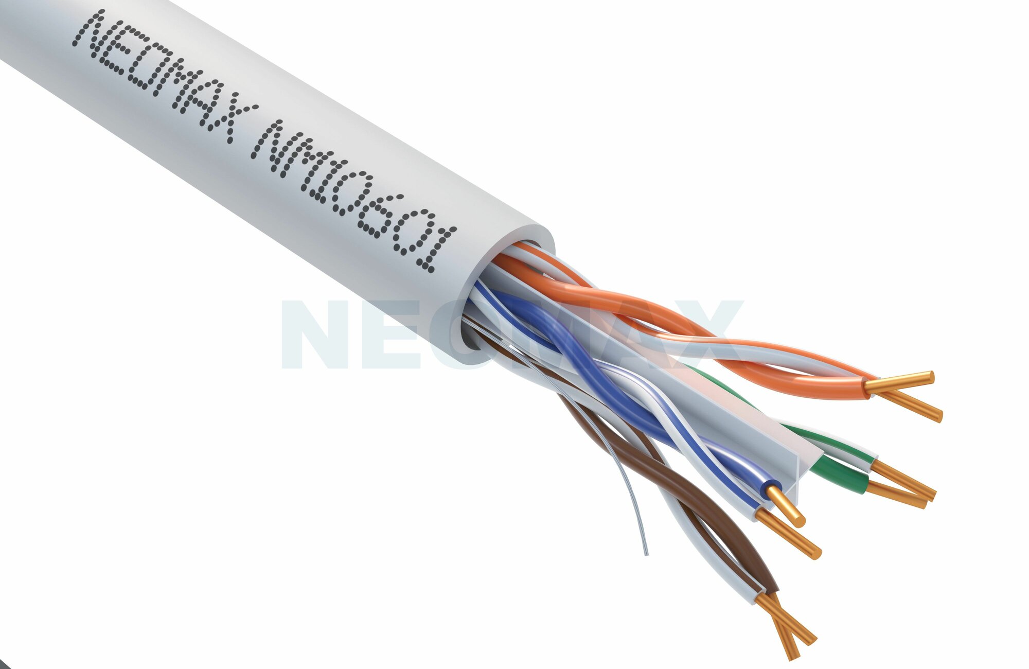 Кабель витая пара NEOMAX NM10601 U/UTP cat.6 4 пары (305 м) 0.57 мм (23 AWG) одножильный, чистая медь, PVC jacket