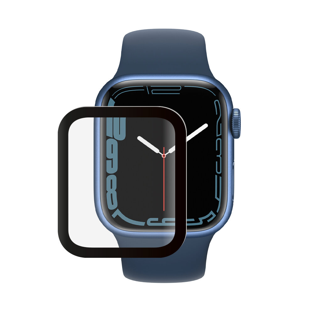 Защитное стекло Deppa Watch PMMA для Apple Watch 7, прозрачный/черный