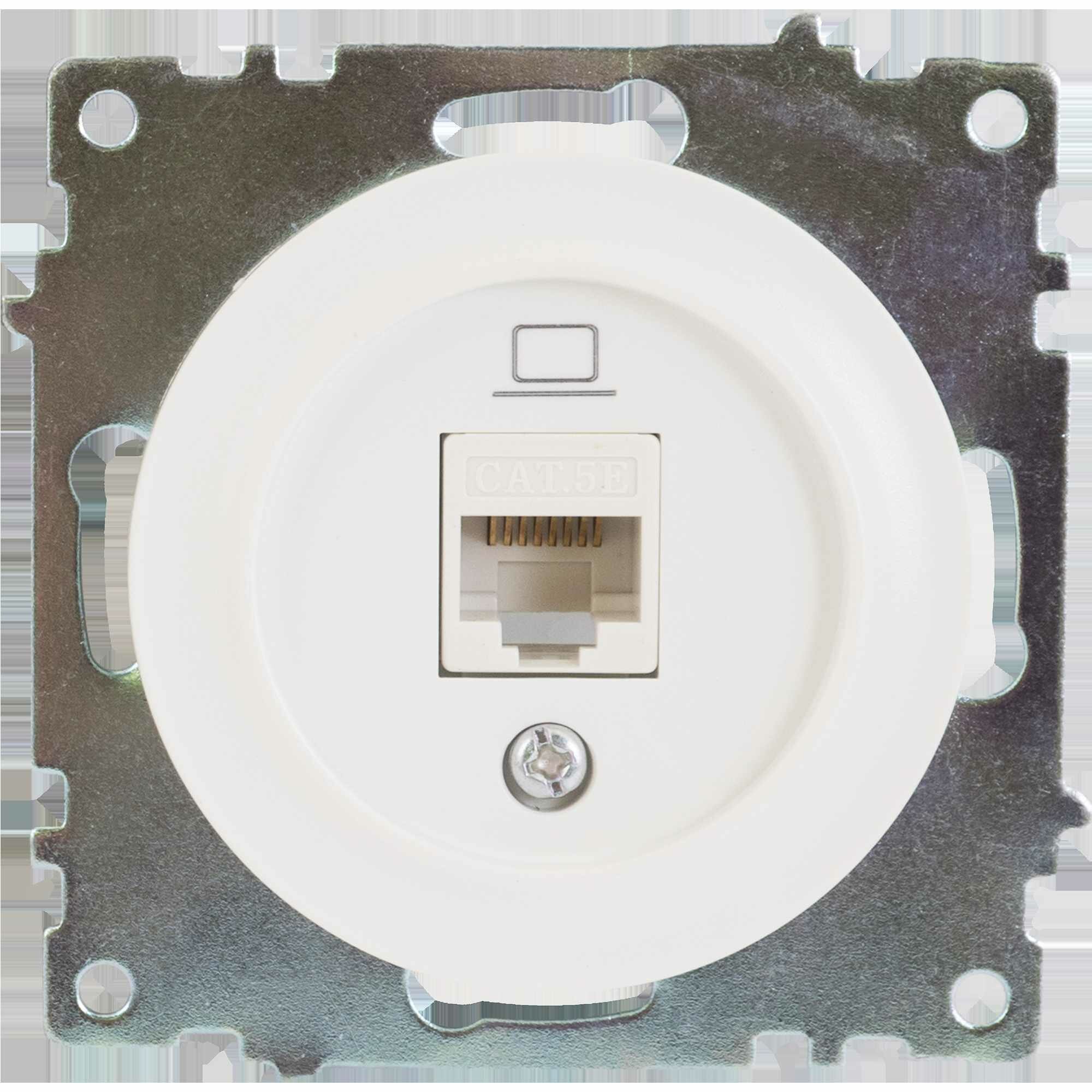 Розетка компьютерная встраиваемая Onekey Florence RJ45 UTP cat 5 цвет белый
