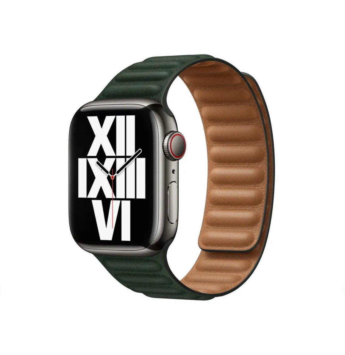 Ремешок кожаный Apple Watch Sequoia Green Leather Link (Зелёная секвойя) 41mm Size M/L (38mm; 40mm)