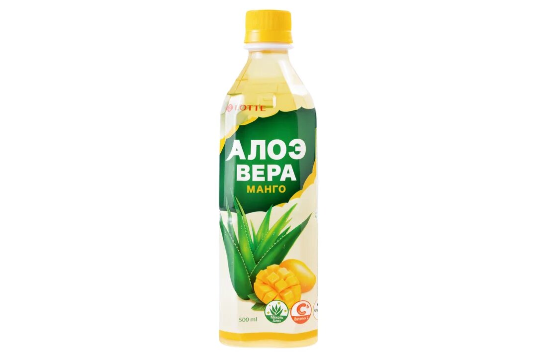 Напиток Lotte Aloe Vera Манго сокосодержащий с мякотью алоэ 500мл - фото №6