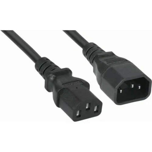 Кабель питания Filum FL-PC-C13/C14-C3-1.8-B K ПВС-АП 3x1.5 С13 - C14, 220/250В, 10А, чёрный, 1, 8м