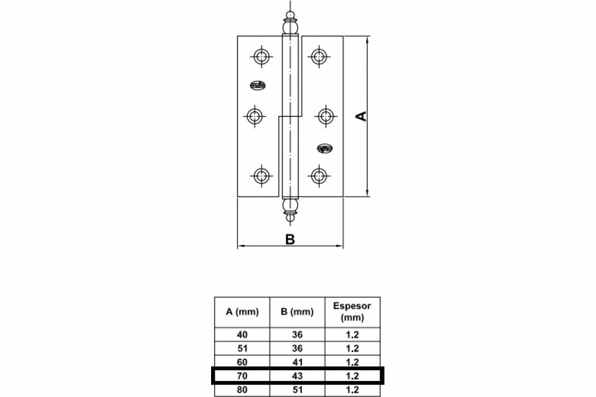 Amig Петля черная IZ-Правая 541-70 NE (IZ)