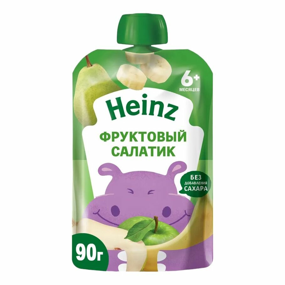 Пюре Heinz Фруктовый салатик банан-груша-яблоко с 6 месяцев 90 г