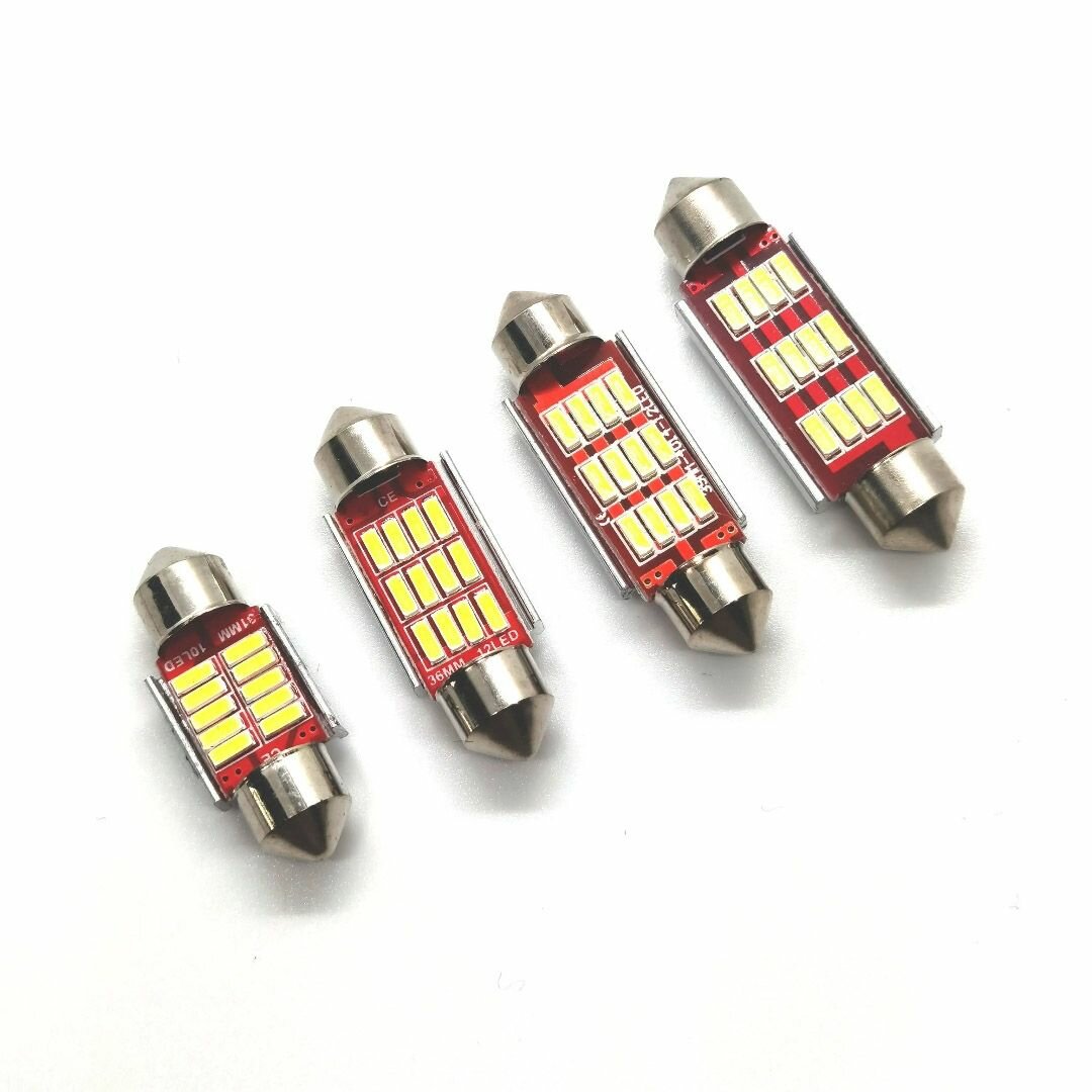 Лампа светодиодная canbus 12v c5w 31мм 12smd 2шт