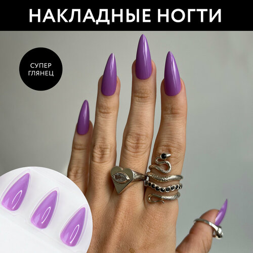 MIAMITATS Набор накладных ногтей GLOSS (Stiletto) Lavander miamitats набор накладных ногтей gloss stiletto creme brulee