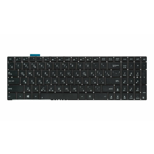Клавиатура для Asus N56VB, N56, N750JK, N550Jv, N76VB, N56VZ, N550JK, N750JV, N56JR, N76VJ, N750, N76, N550, N56VV, N76VZ и др. черная без рамки