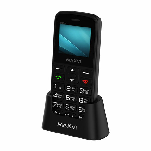 Телефон MAXVI B100DS, 2 SIM, черный телефон maxvi b200 2 sim черный