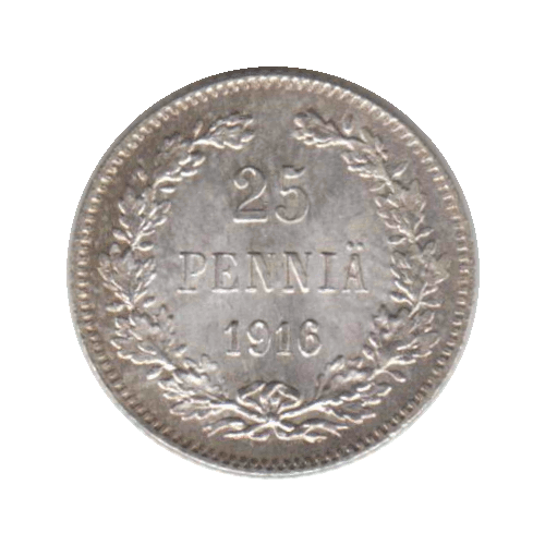 Монета 25 пенни. 1916 г.