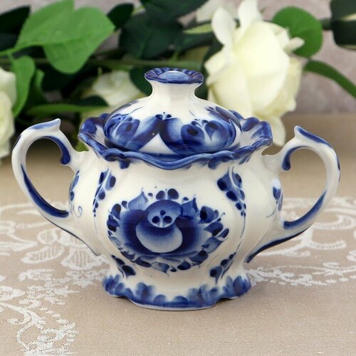 Сахарница Цветок малая 17х10х115 см гжель 2841₽