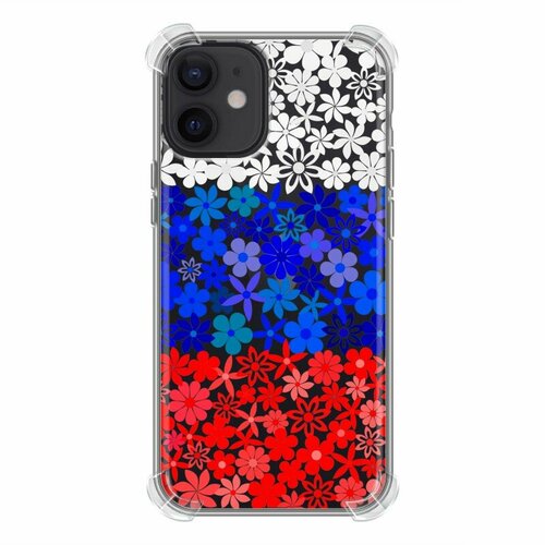 Полупрозрачный дизайнерский силиконовый с усиленными углами чехол для Iphone 12 Mini Российский флаг полупрозрачный дизайнерский силиконовый чехол для xiaomi 11t российский флаг