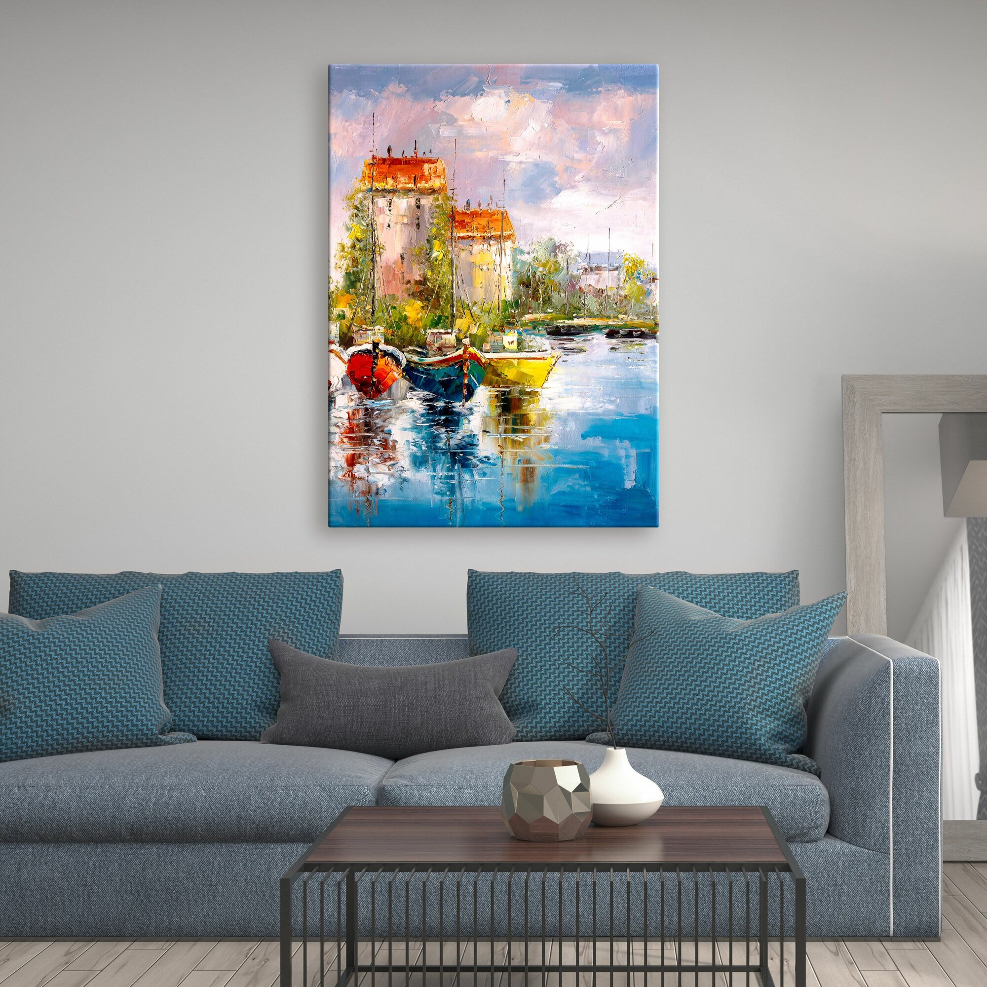 Картина на холсте (масляная живопись венеция пейзаж городской) 40x60 см/для интерьера/в комнату/на стену/в подарок