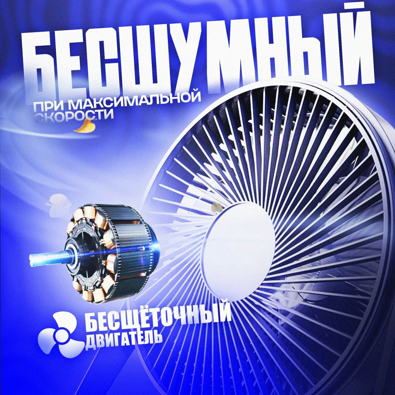 Вентилятор настольный, USB с удобной подставкой и вертикальной регулировкой для дома и офиса — фото 1