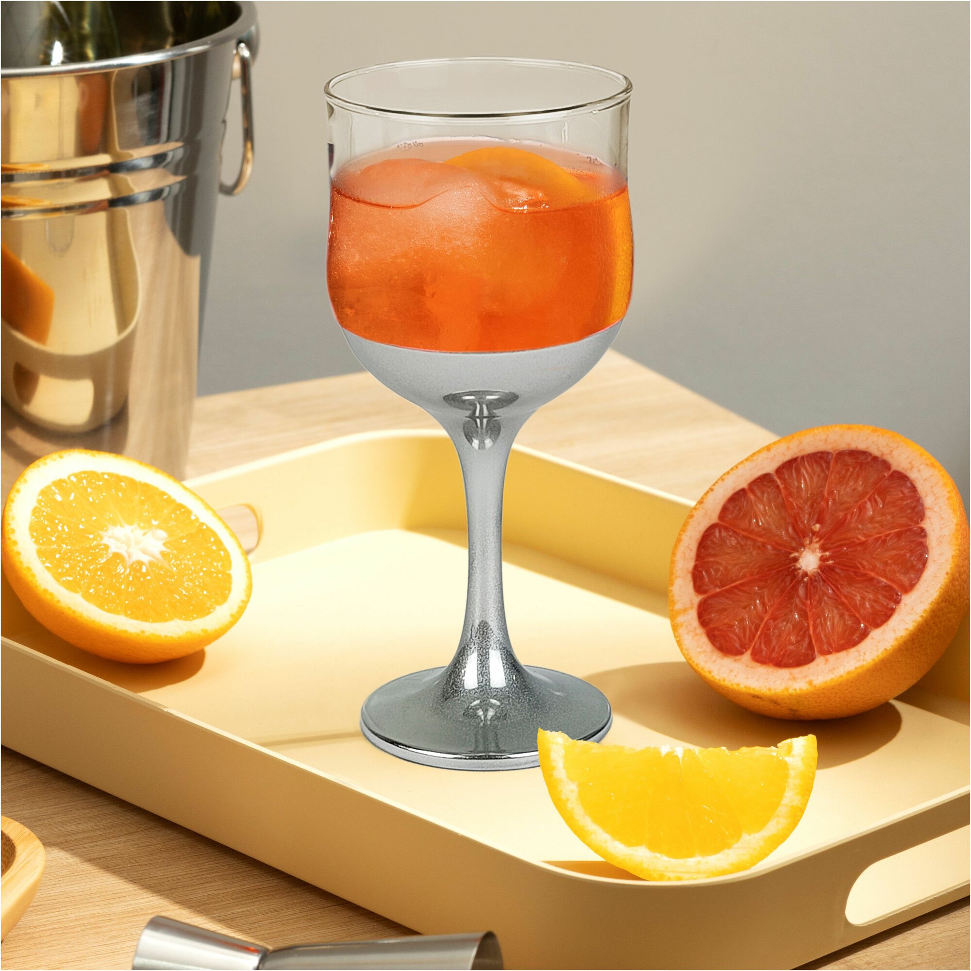 Подарочный набор бокалов для вина с алмазной гравировкой PROMSIZ поло серебро, 240 мл, 6 шт.