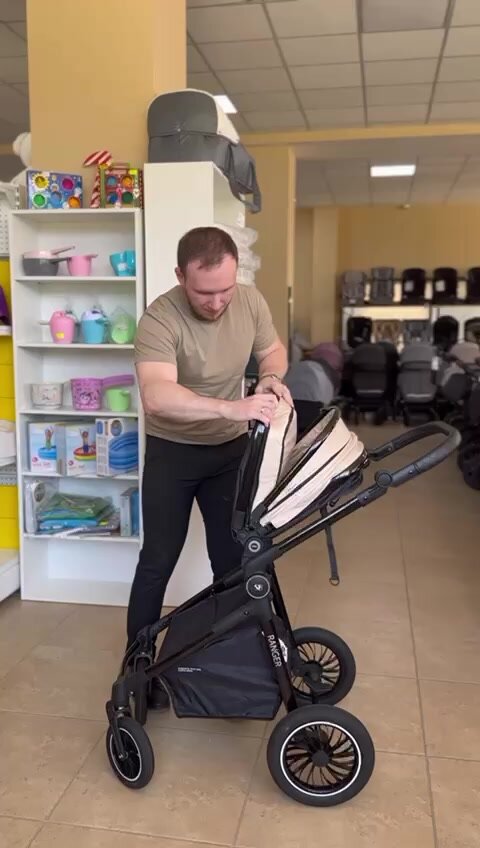 Коляска 3 в 1 для новорожденных трансформер Sweet Baby Ranger Beige Glossy — фото 1