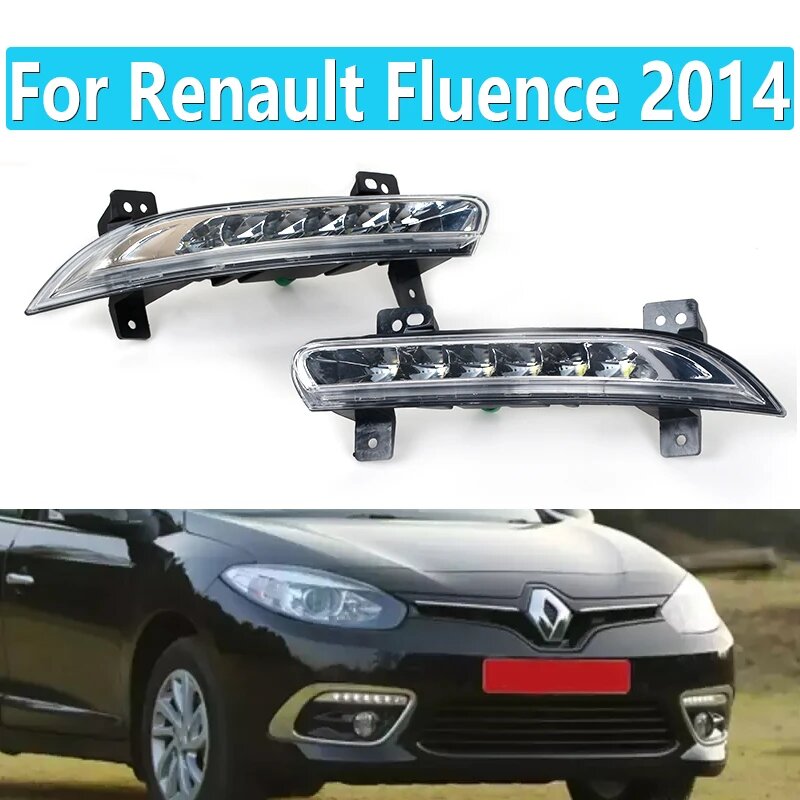 Дневные ходовые огни с левой и правой светодиодный для Renault Fluence 2014, 266057986, 266005976, противотуманные фары на передний бампер, светодиодсветодиодный противотуманные светильник ры, Right