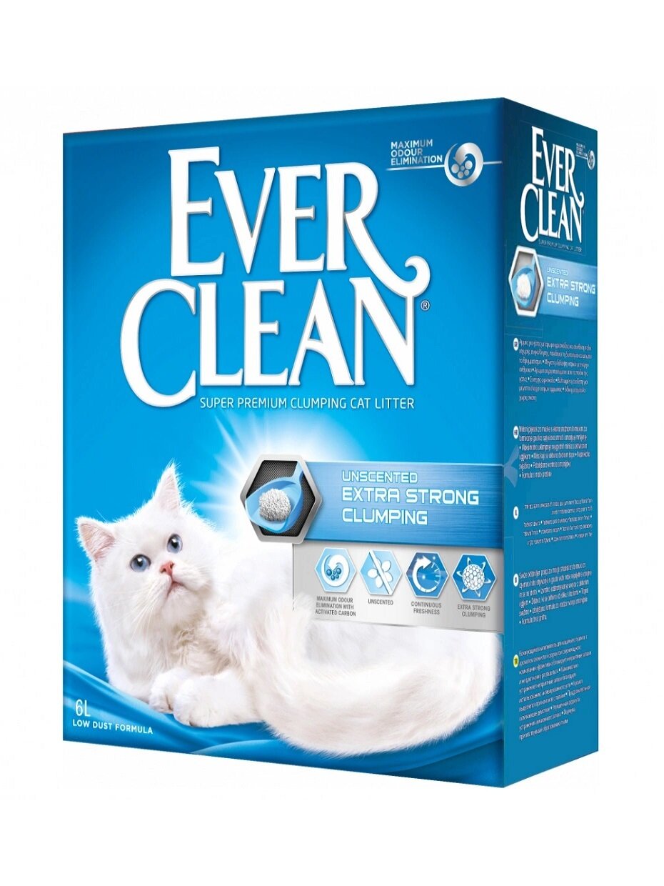 Ever Clean Extra Strong Unscented комкующийся наполнитель без аромата 6 л