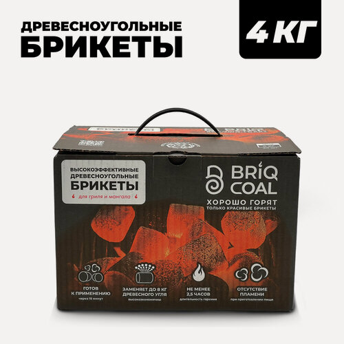 Изображение товара BriqBOX 4 кг - Высокоэффективные Древесноугольные Брикеты BRIQCOAL