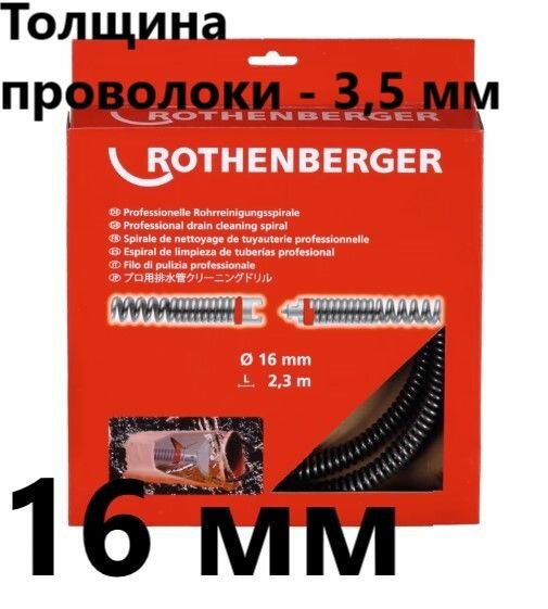 Высокопроизводительная спираль "S", 16ммх2м для машин R550-R750