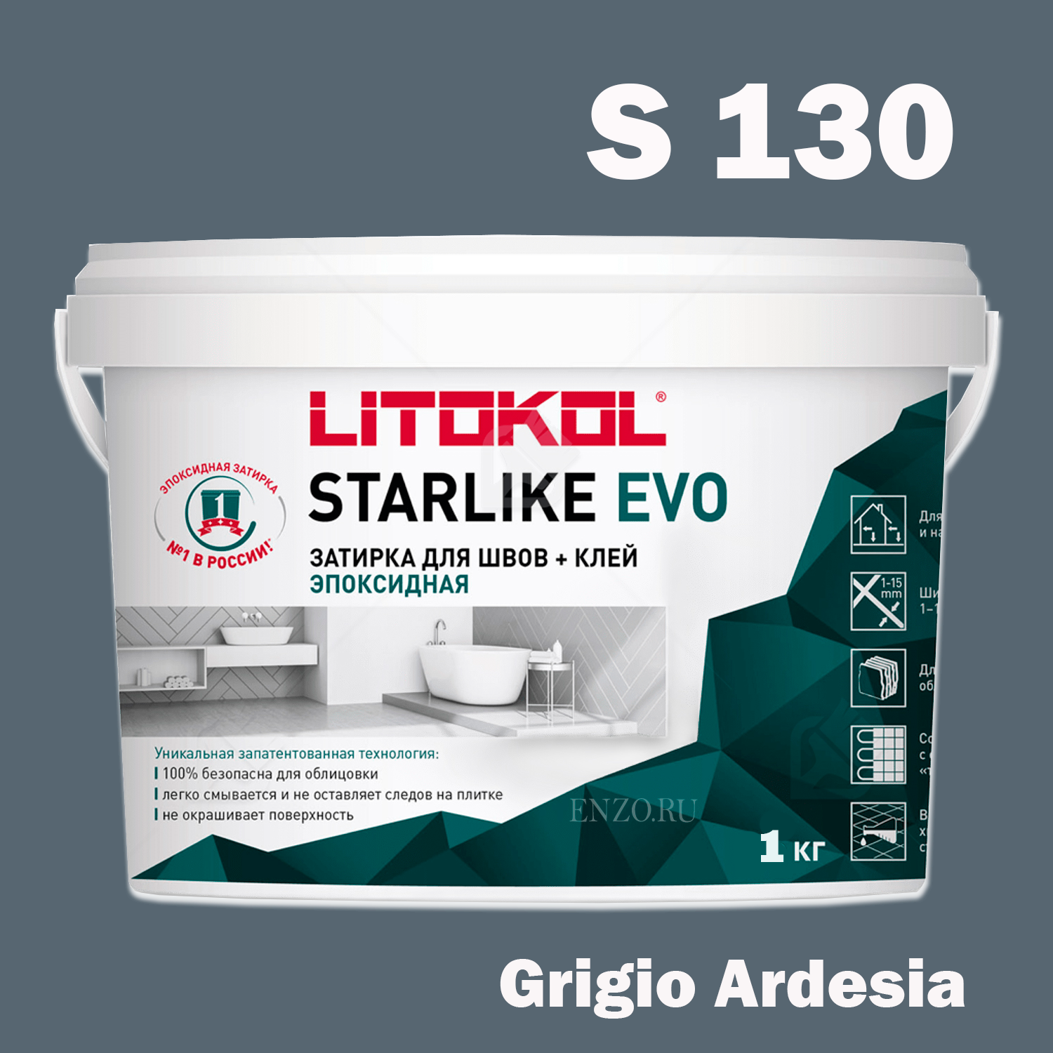 Litokol Затирка для швов LITOKOL STARLIKE EVO S.130 Grigio Ardesia 10кг