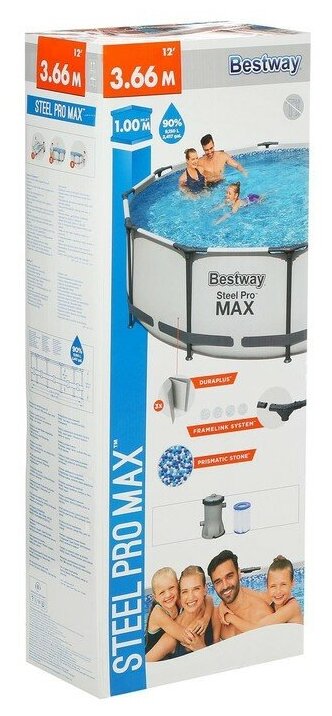 Бассейн каркасный Bestway Steel Pro Max 56260 (366х100 см) - фотография № 6