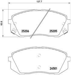 Дисковые тормозные колодки передние NISSHINBO NP6034 для Hawtai, Hyundai, JAC, Kia (4 шт.)