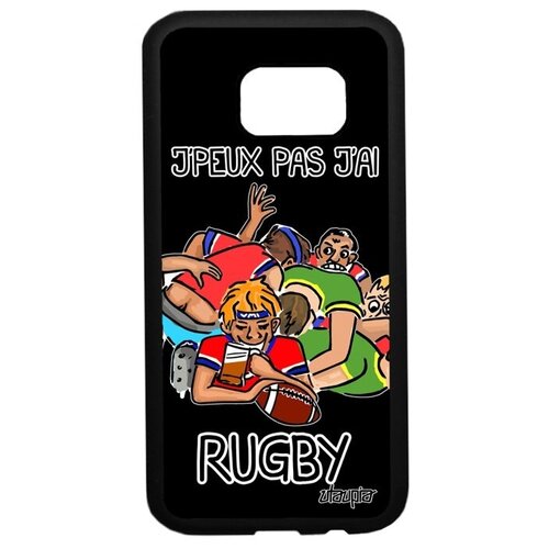фото Новый чехол на смартфон // samsung galaxy s7 // "не могу - у меня регби!" спорт шутка, utaupia, черный