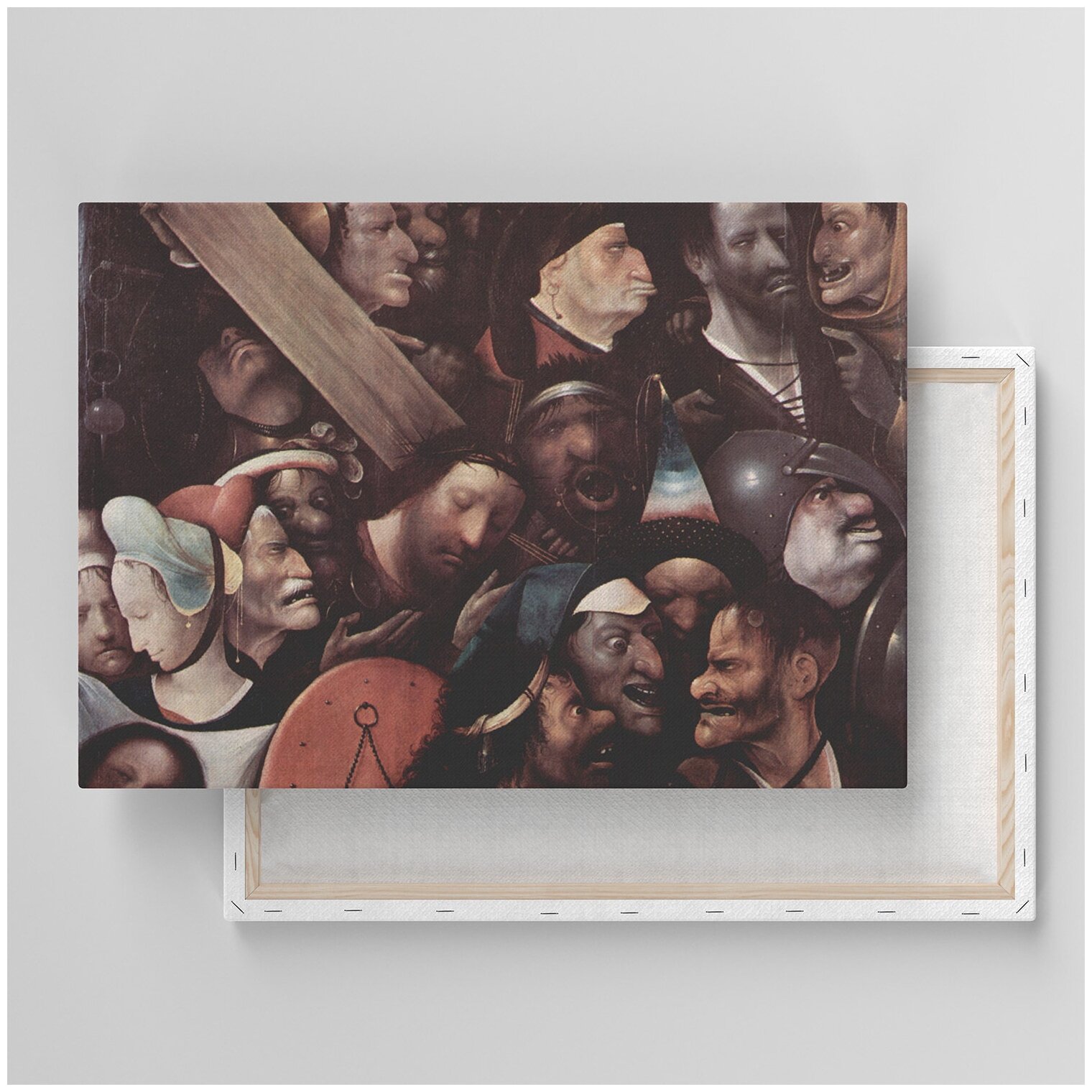 Картина на холсте с подрамником / Jheronimus Bosch / Иероним Босх - Несение креста, Христос и Св. Вероника