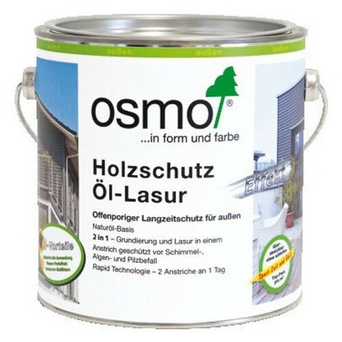 Osmo Защитное масло-лазурь для древесины с эффектом серебра HolzSchutz Öl-Lasur Effekt (0,75 л 1140 Агат серебро )