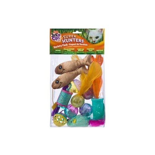Игрушка д/кошек - Набор игрушек + Удочка - дразнилка, пластик JFC SUPER HUNTERS VAR PK CAT TOYS