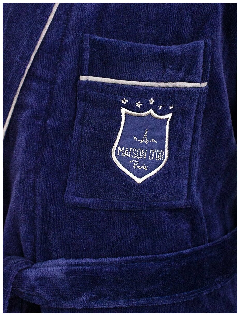 Комплект мужской (халат, тапки) Boswell Maison dor (синий), 52 - фотография № 8