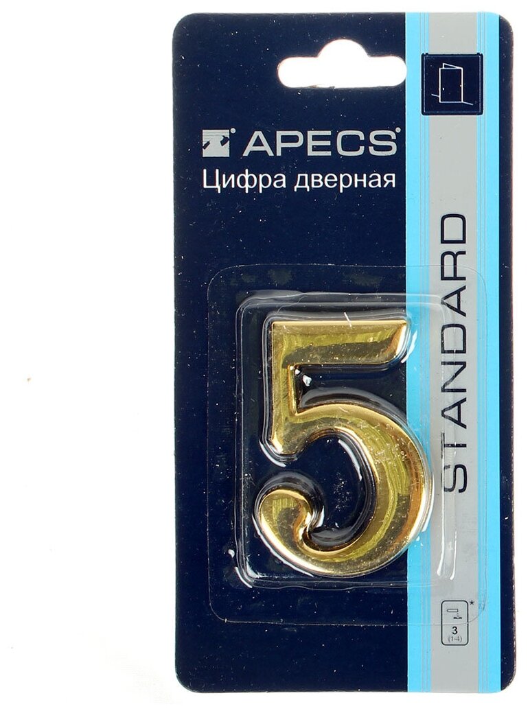 Номер на дверь Apecs «5» DN-01-5-Z-G