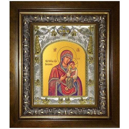 Икона Песчанская Божия Матерь, 14х18 см, в окладе и киоте