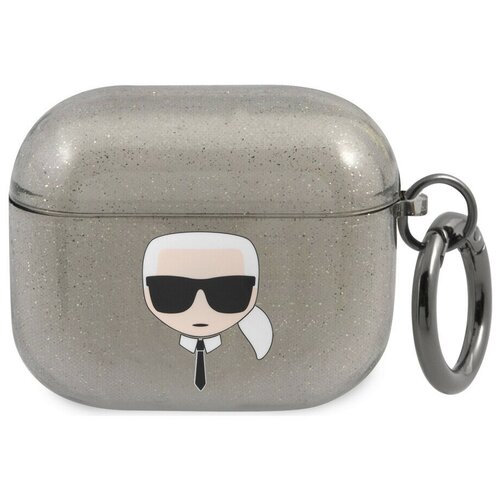 фото Чехол cg mobile karl lagerfeld tpu glitters karl для airpods 3, цвет черный (kla3ukhgk)