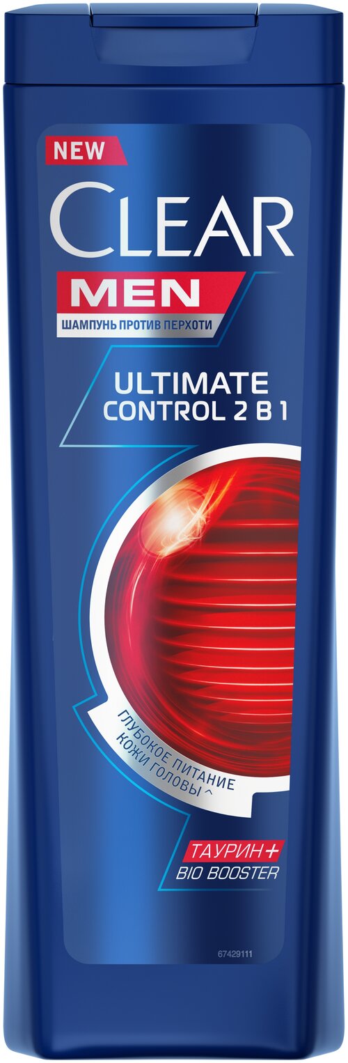 Clear шампунь 2 в 1 против перхоти Ultimate Control, 400 мл