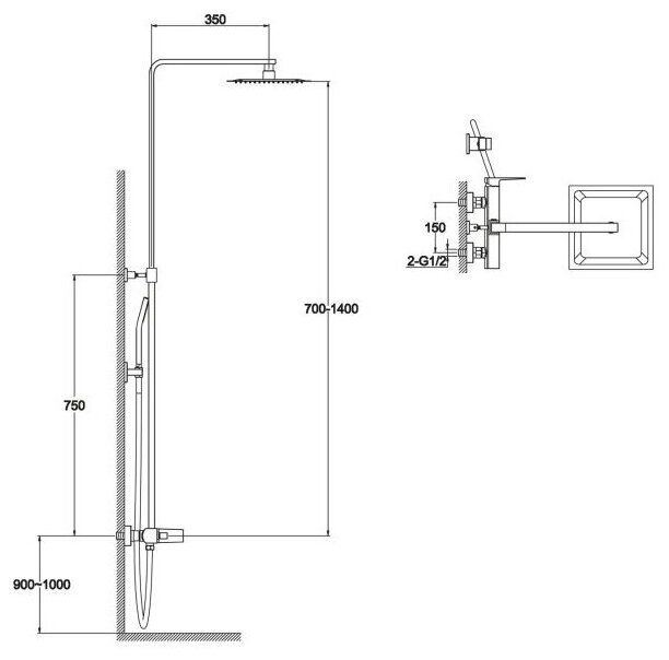 Душевая стойка BelBagno Arlie ARL-DOCM-CRM - фотография № 4