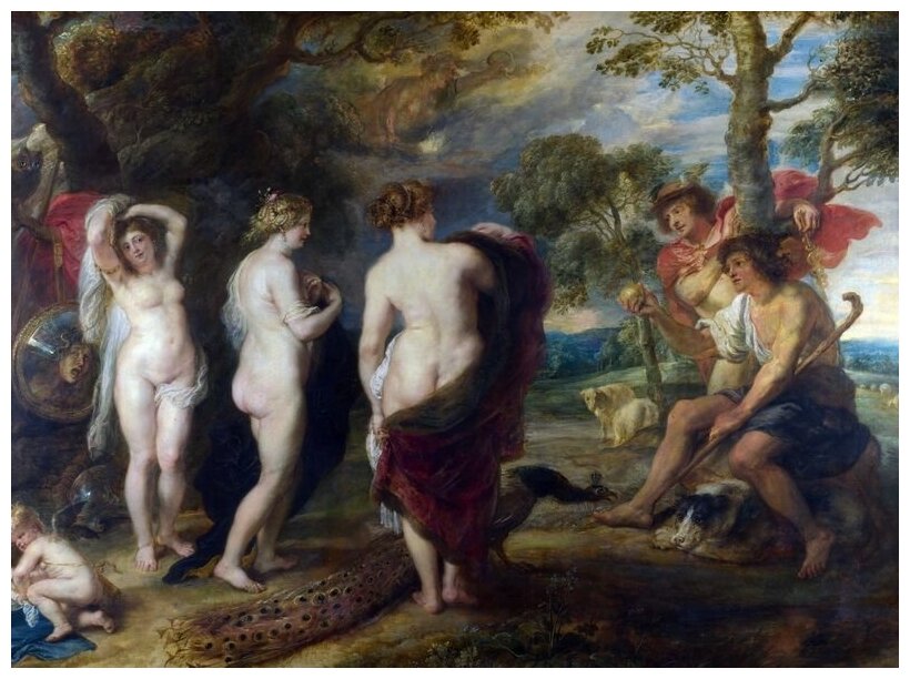 Репродукция на холсте Суд Париса (The Judgement of Paris) №5 Рубенс Питер Пауль 68см. x 50см.