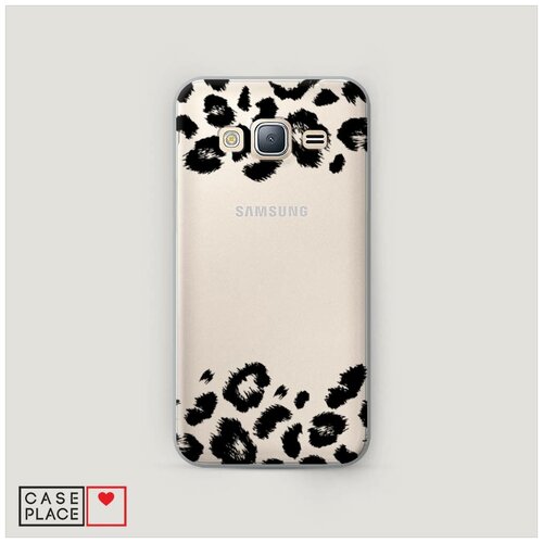 фото Чехол пластиковый samsung galaxy j3 2016 окрас леопарда рамка черная case place